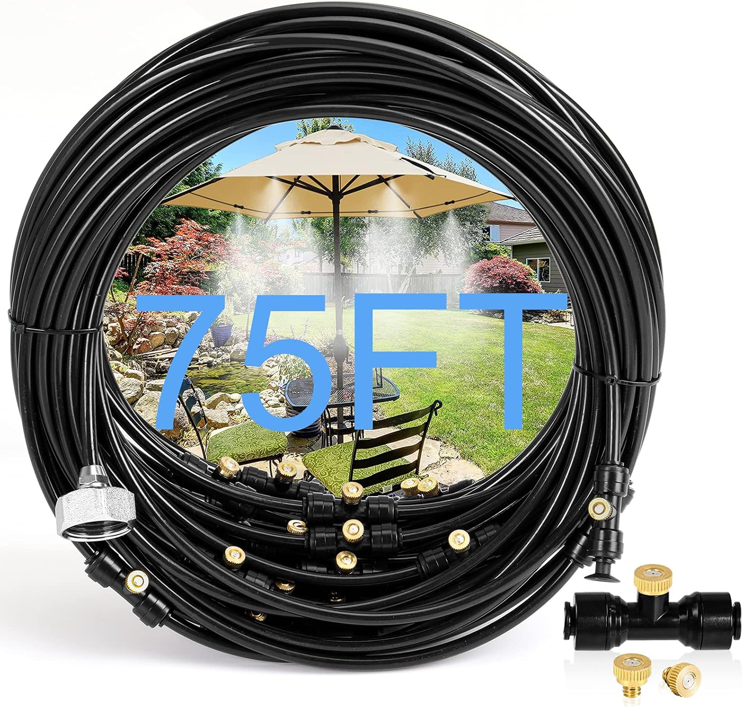 Bonviee Misters for Outside Patio, 75FT Misting Cooling System for Patio, 75FT (...
