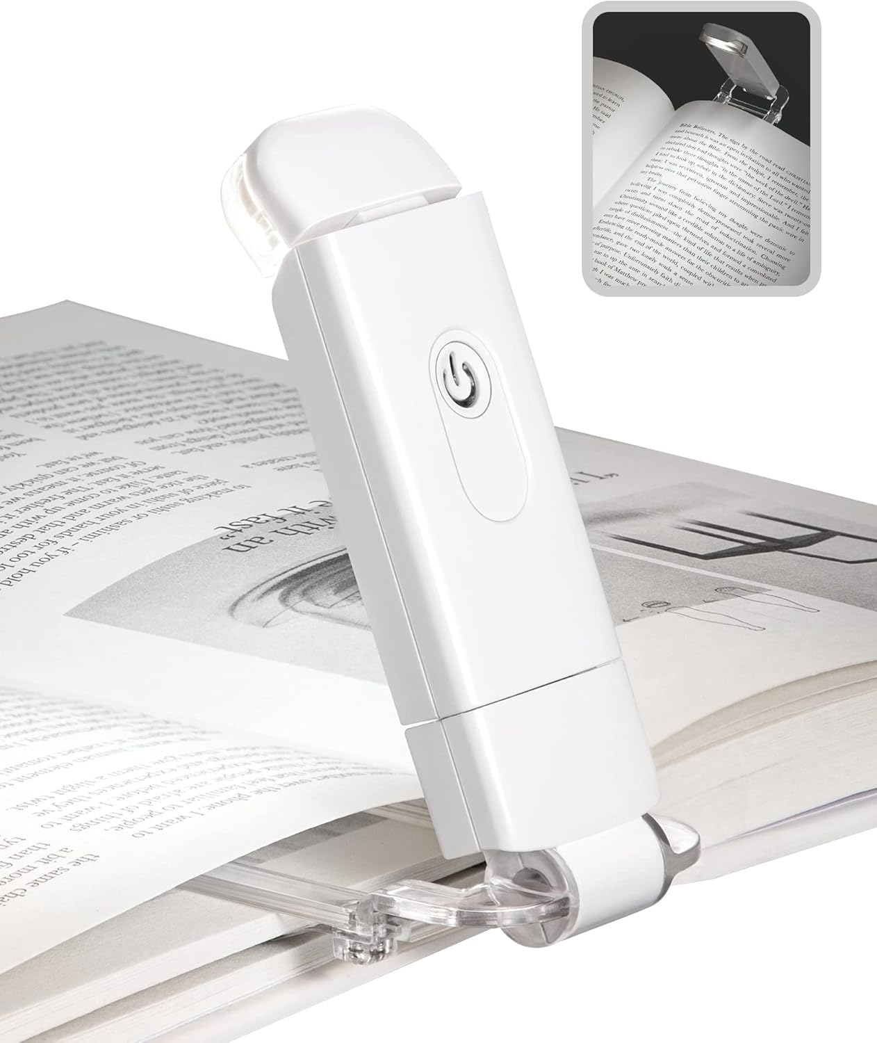 DEWENWILS Book Reading Light, Special Clip On LED with USB Rechargeable, Innovat...