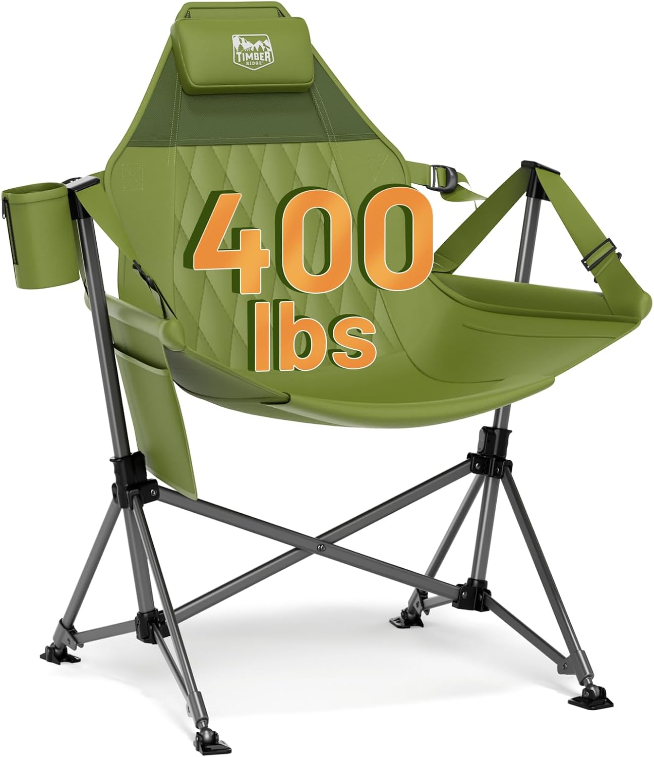 TIMBER RIDGE Oversized Hammock Camping Chair, Swinging Chair with Adjustable Bac...
