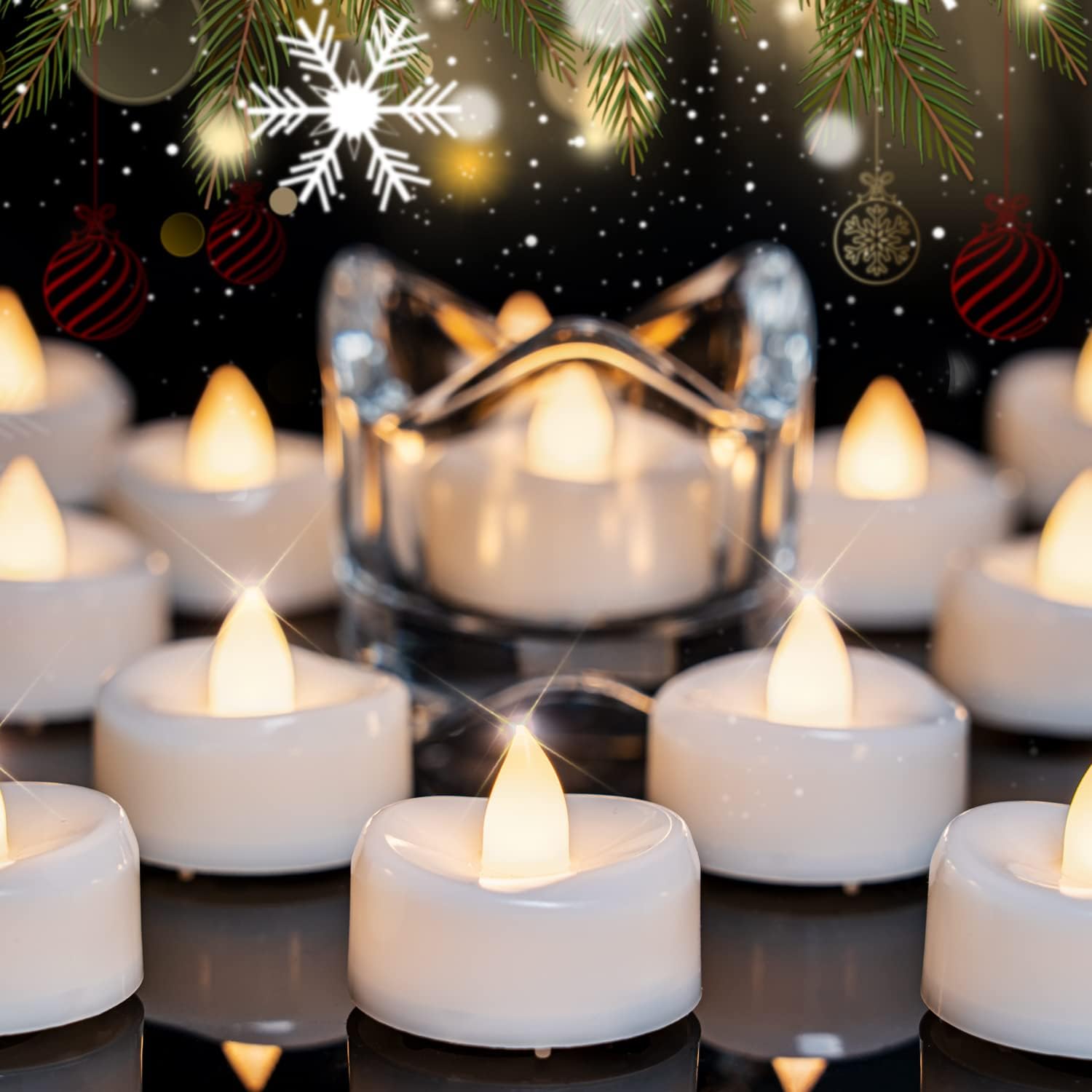 LED Candles, Tea Lights Candles Battery Operated Bulk, 24-Pack Long-Lasting 200...