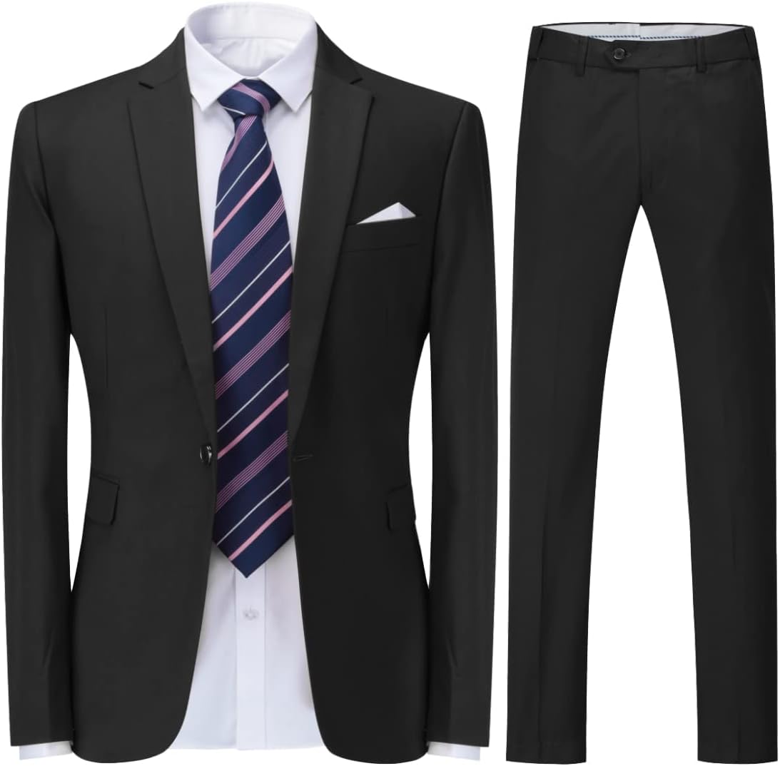 Cloudstyle Men's Suit Single-Breasted One Button Center Vent 2 Pieces Slim Fit F...