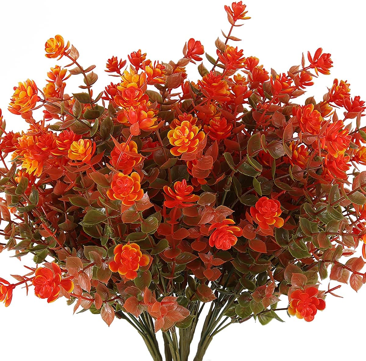 RECUTMS Artificial outdoor flower 8 Pcs Outdoor UV Resistant Flowers Artificial...