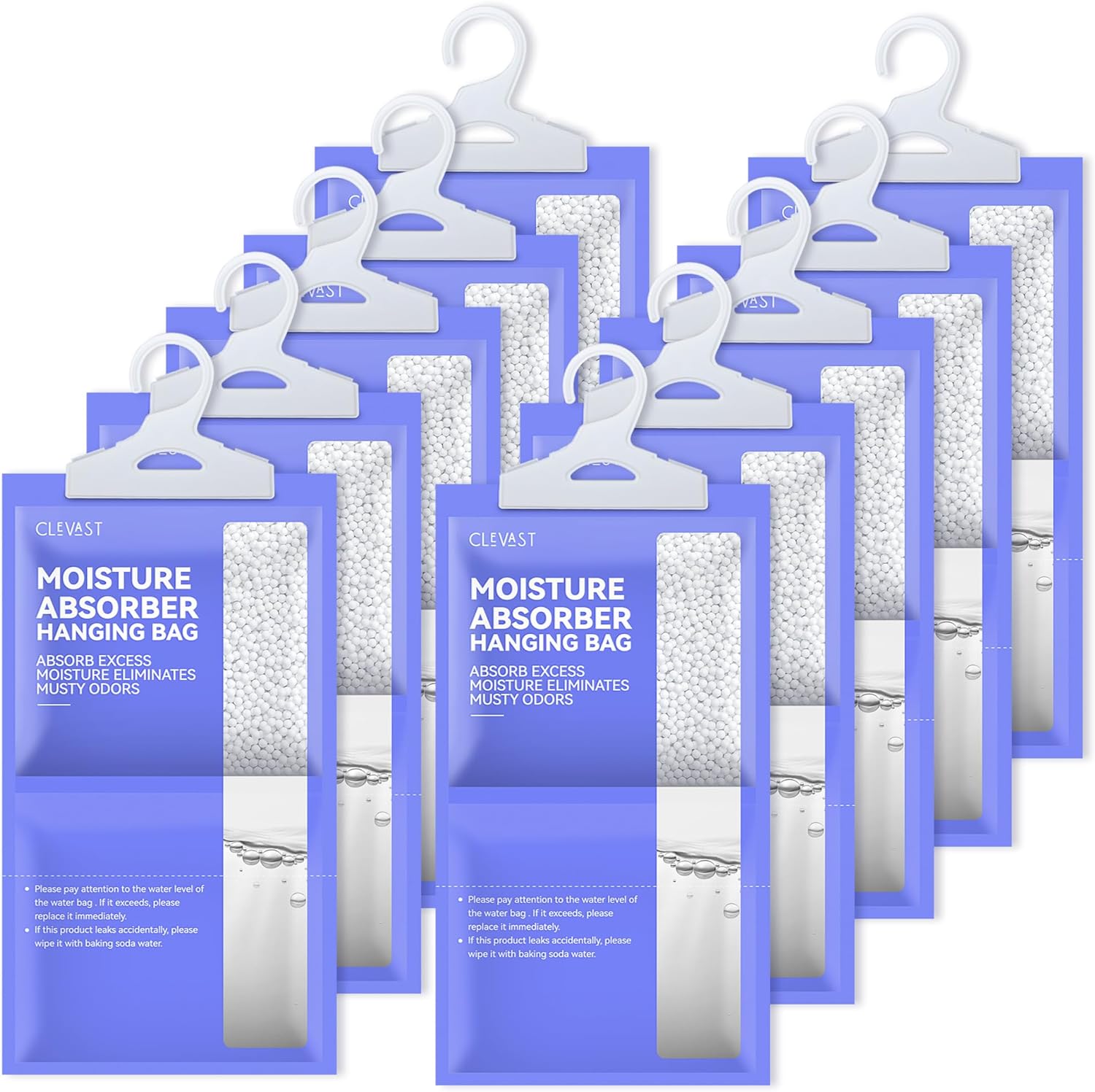 CLEVAST Moisture Absorbers Packets 10 Pack, Dehumidifier Bags for Closet, Unscen...