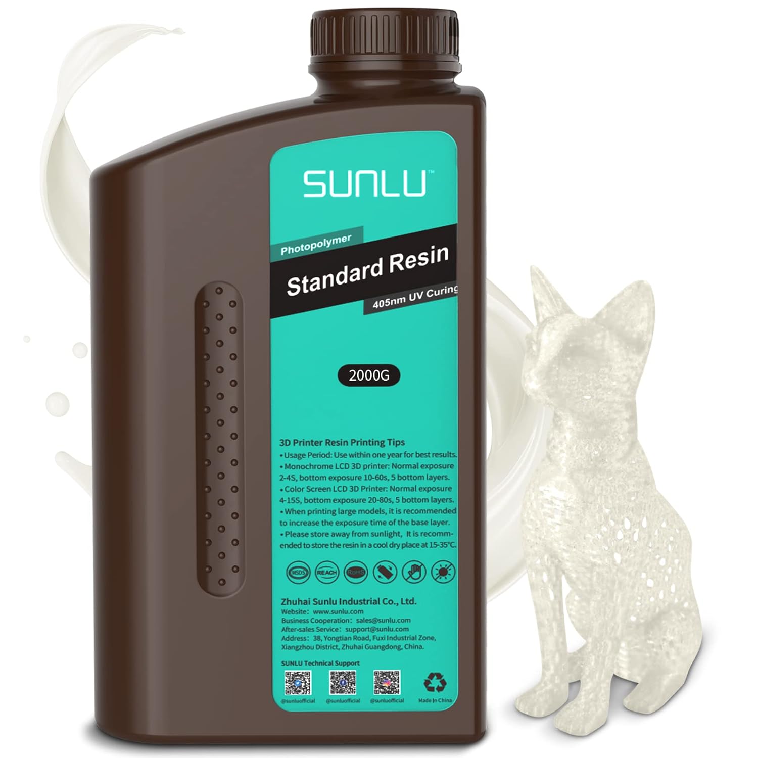 SUNLU 3D Printer Resin, 2000g Fast Curing Resin St...