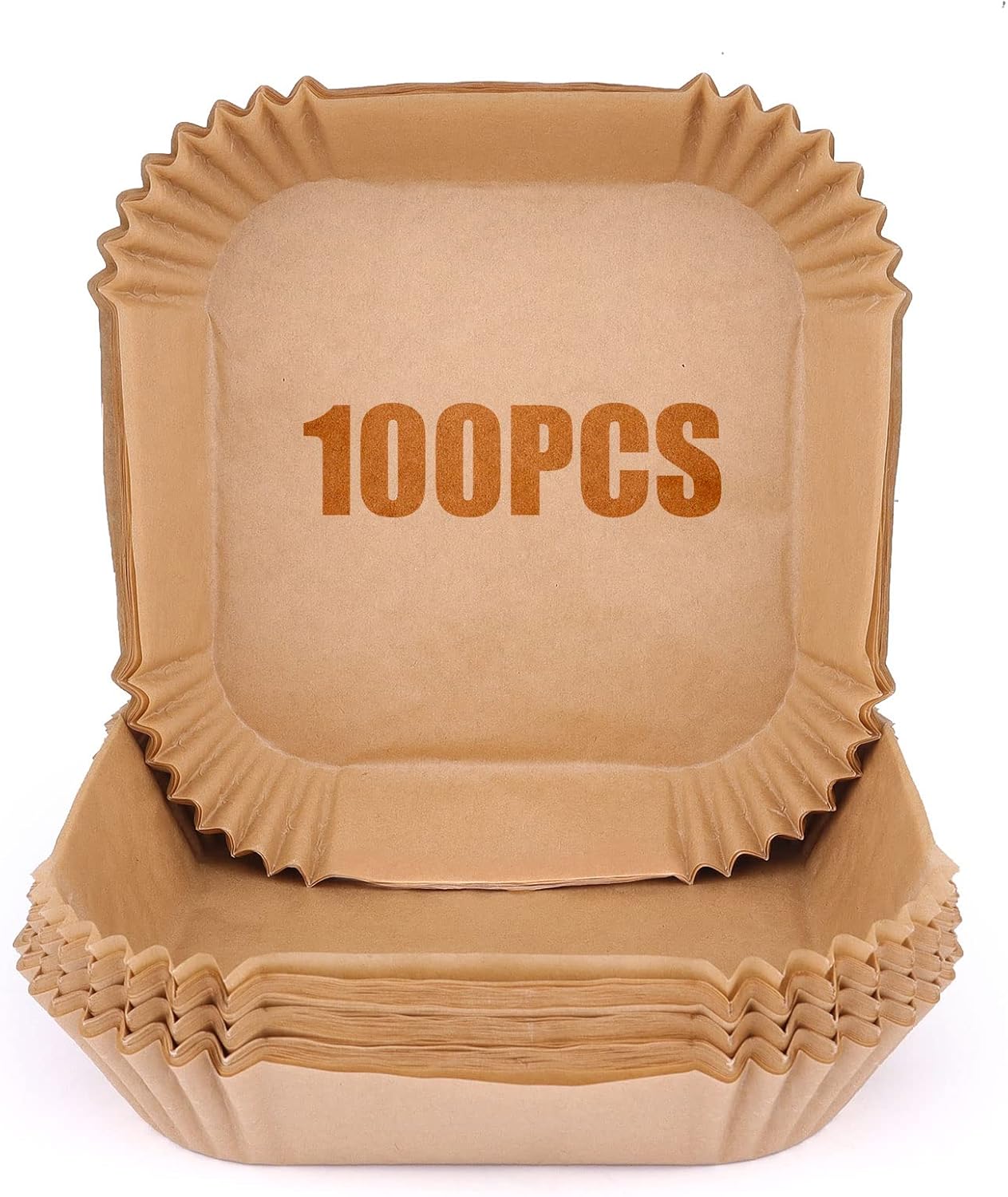 6.3 Inch(16cm) Air Fryer Liners, 100 Pcs Air Fryer Liners Square, Square Air Fry...