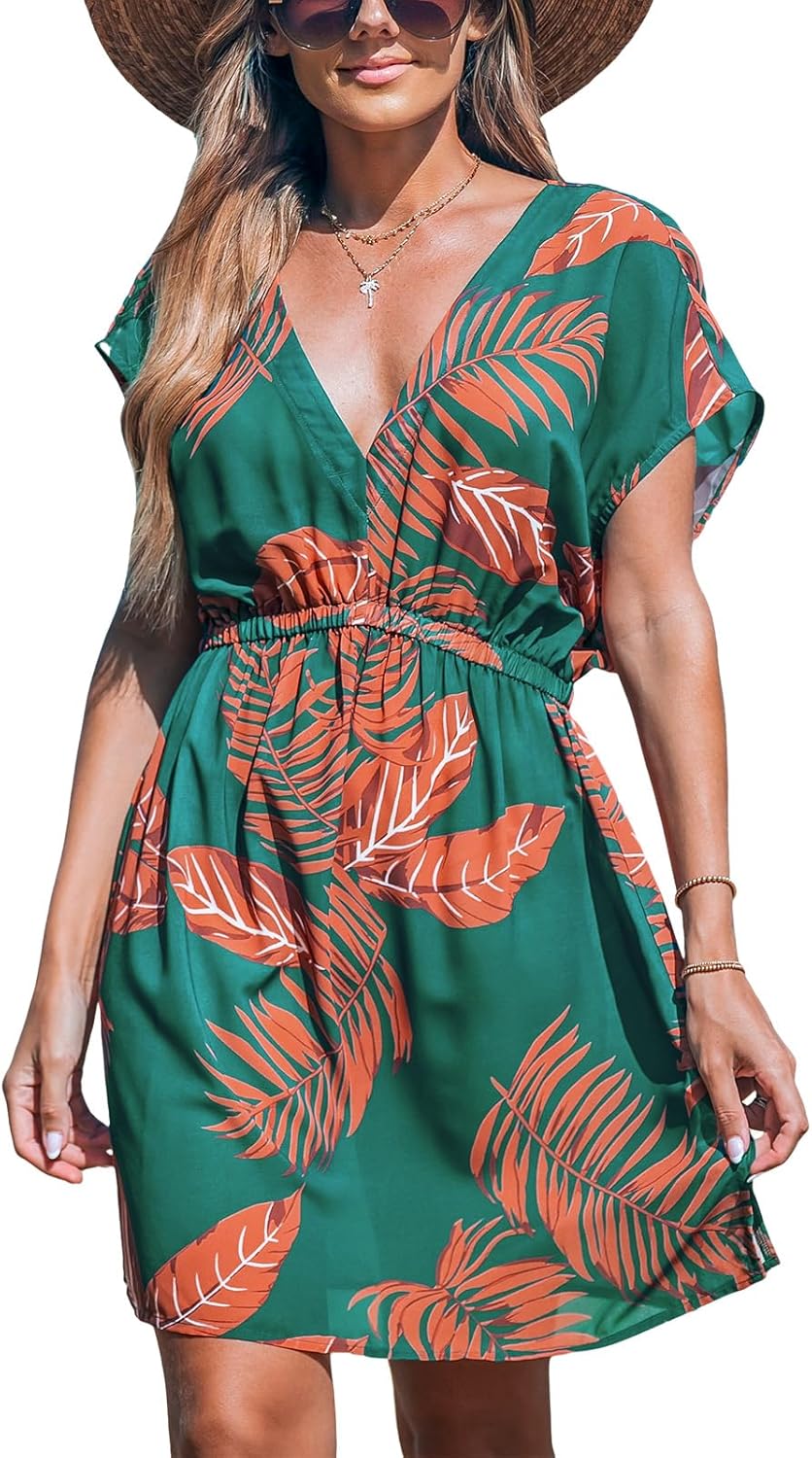 CUPSHE Women's Swimsuit Coverup, Special Beach Dress With Casual V Neck, Unique...