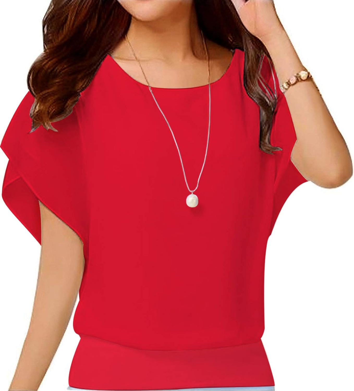 VIISHOW Women's Summer Top, Special Loose Casual Short Sleeve Chiffon T-Shirt, H...