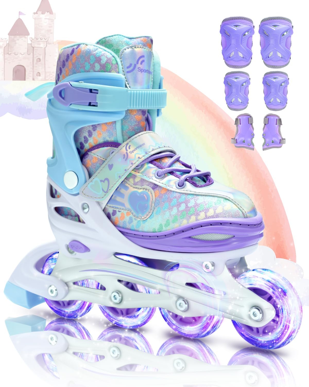 Sportneer Inline Skates, Special Roller Boots with Adjustable Size 2-7.5, Innova...