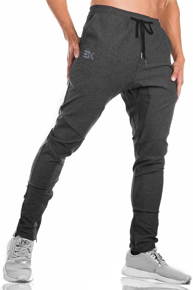 BROKIG Mens Gym Joggers Sweatpants, Causal Slim Fit Running Trousers Tracksuit J...