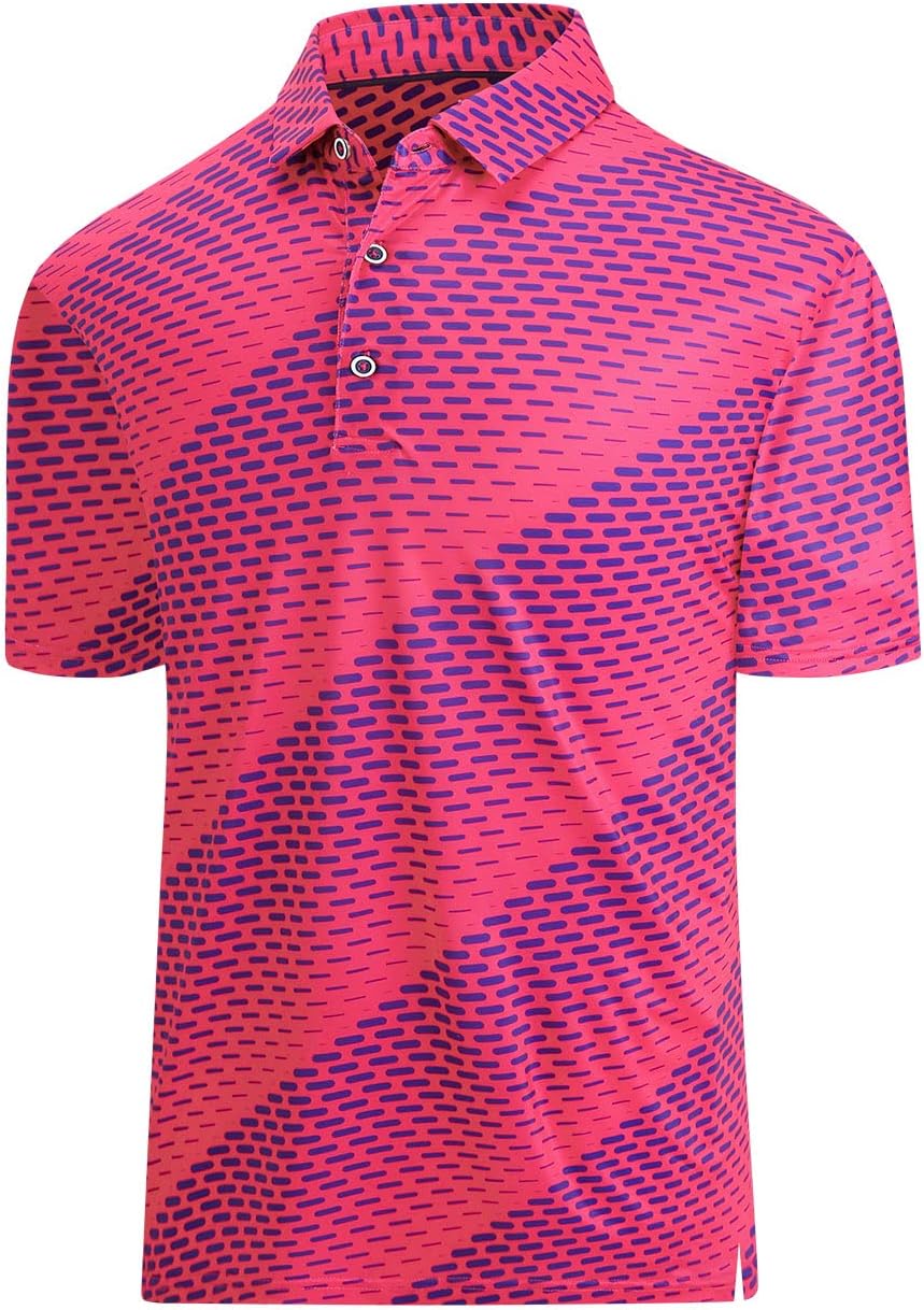 Hodaweisolp Golf Shirts for Men Dry Fit Print Moisture Wicking Performance Short...