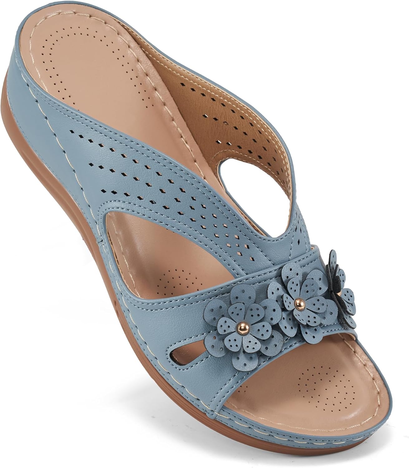 Ecetana Sandals for Women Wedge Shoes: Slip On Dre...
