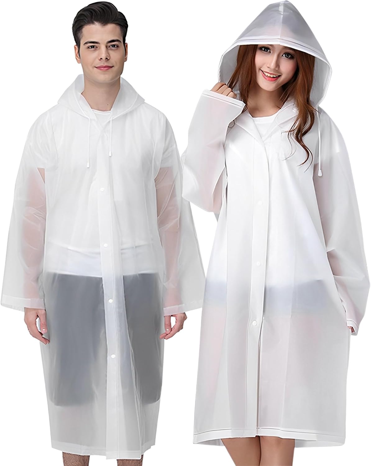 Cosowe Rain Poncho Raincoats for Adults, 2 Pack Reusable Rain Jacket Rainwear wi...