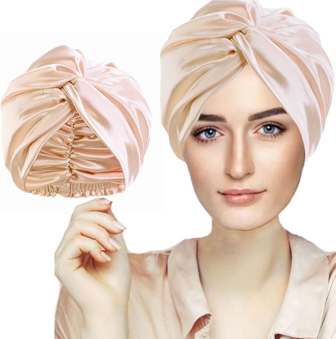 Silk Hair Bonnet Hair Wrap for Sleeping, Imitation Silk Bonnet Sleep Night Cap f...