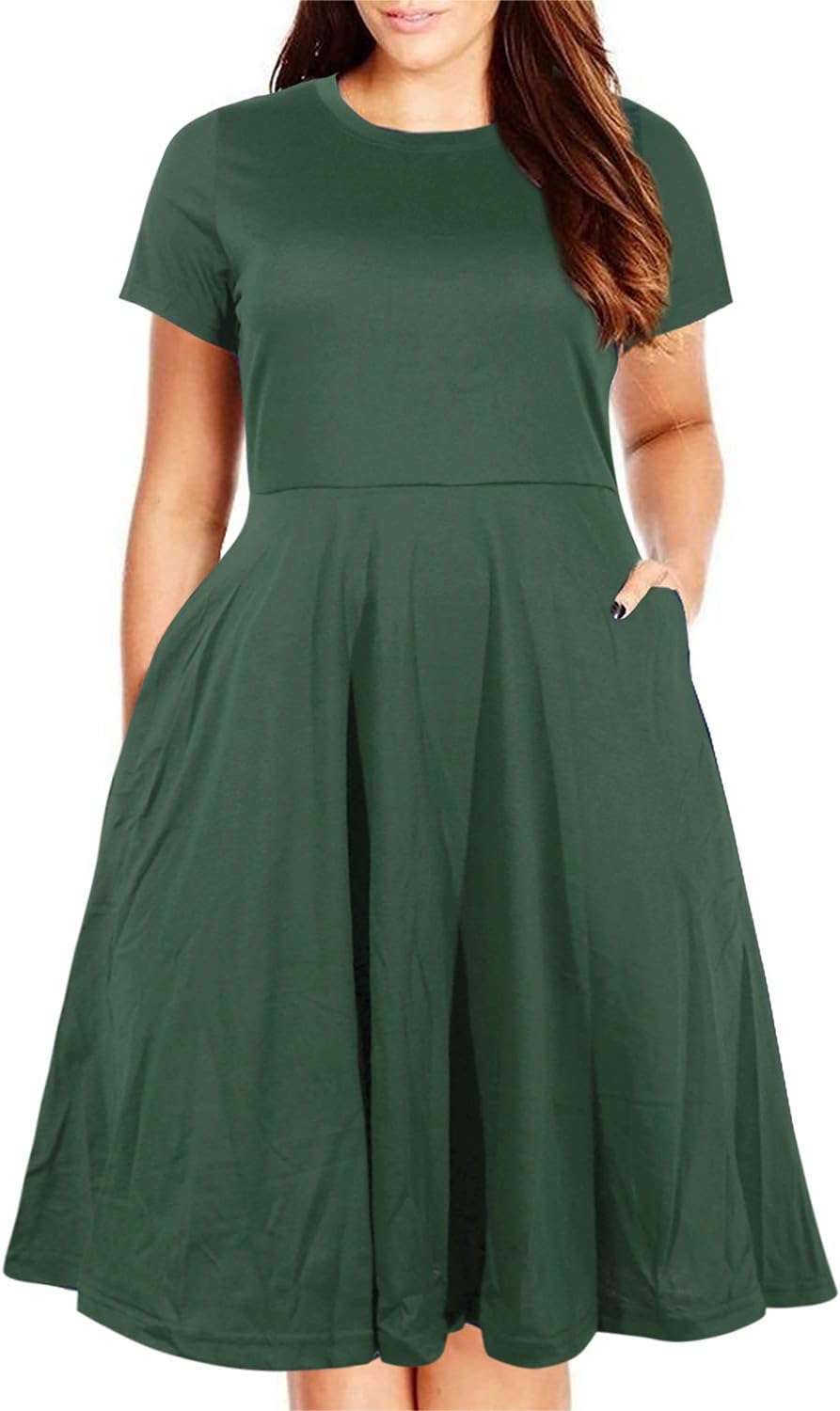 Nemidor Women's Summer Dress, Special Casual Plus Size Fit and Flare Dress, High...