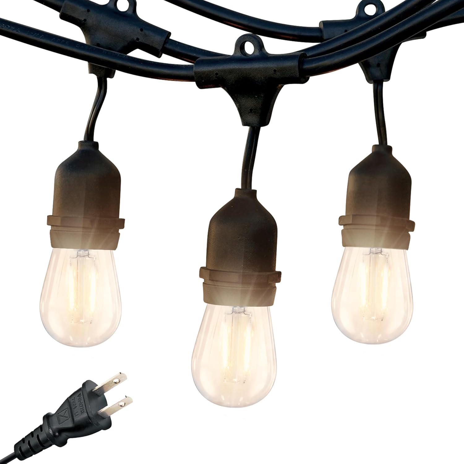 Brightech Ambience Pro - Waterproof LED Outdoor String Lights - Hanging, Dimmabl...