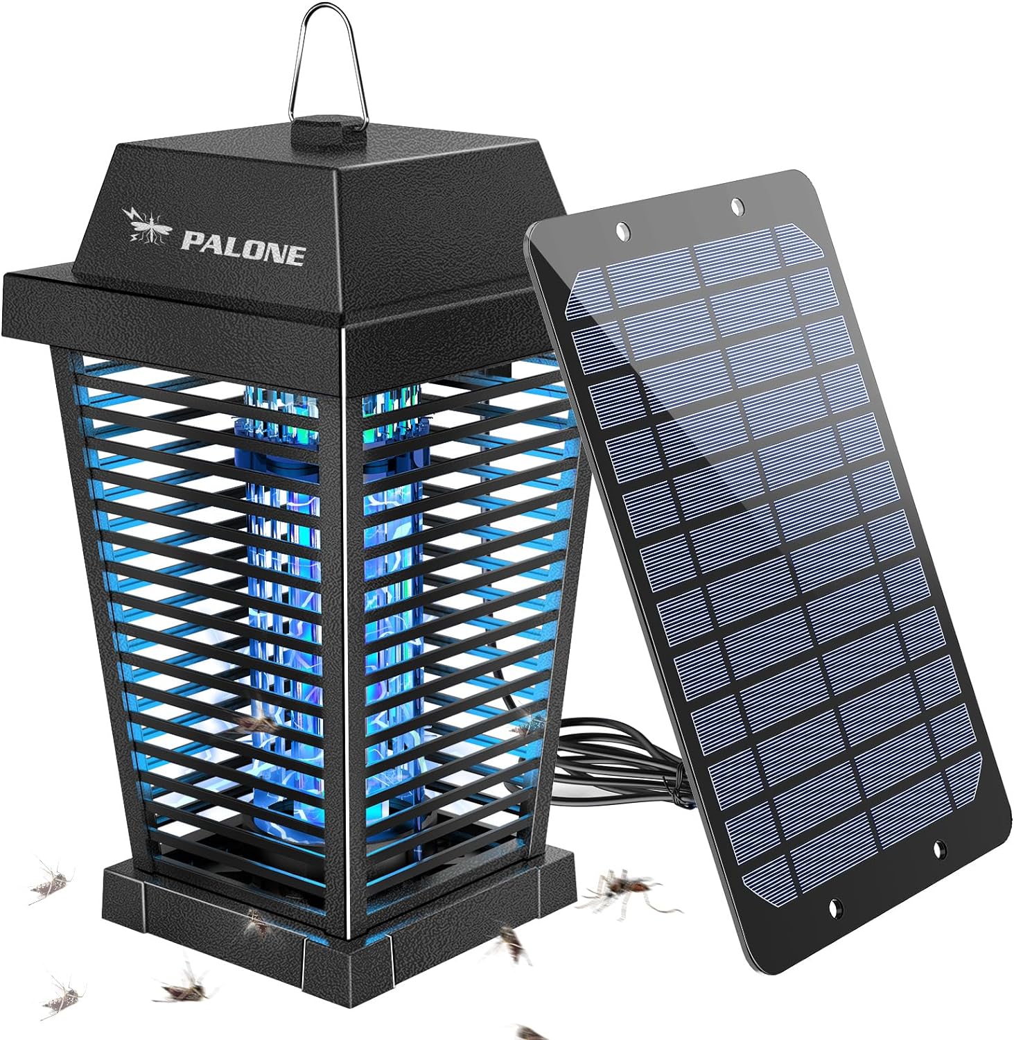 PALONE Solar Bug Zapper 4500V Electric Mosquito Zapper Outdoor Updated Fly Zappe...