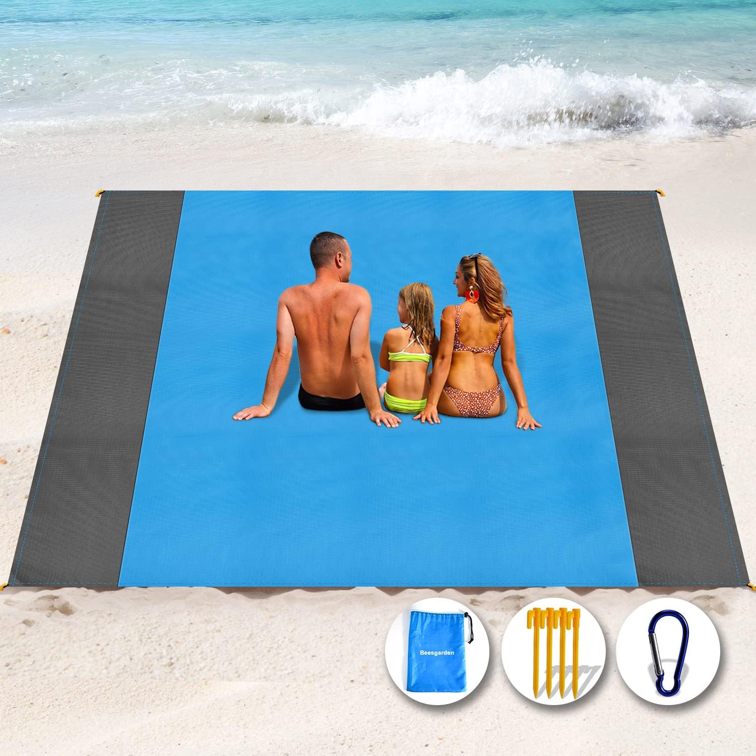 Henrycares Beach Blanket Picnic Blanket, Extra Large 300 x 275cm Sandproof Water...