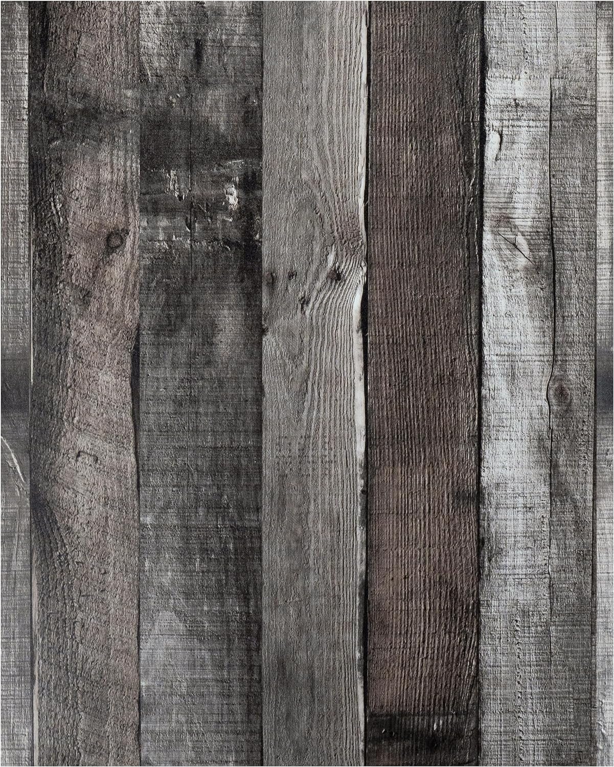 Yun-aeon Natural Wood-Dark Grey Contact Paper, Special Peel and Stick Wallpaper,...