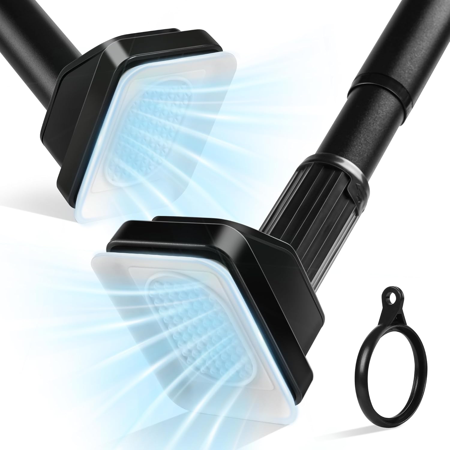 Telescopic Shower Curtain Rod with Suction Cups, Steel Tension Pole, Extendable...
