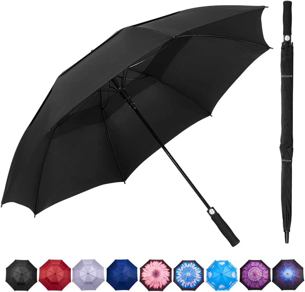 Goothdurs 62/68 Inches Golf Umbrella Automatic Open Windproof Waterproof Large D...