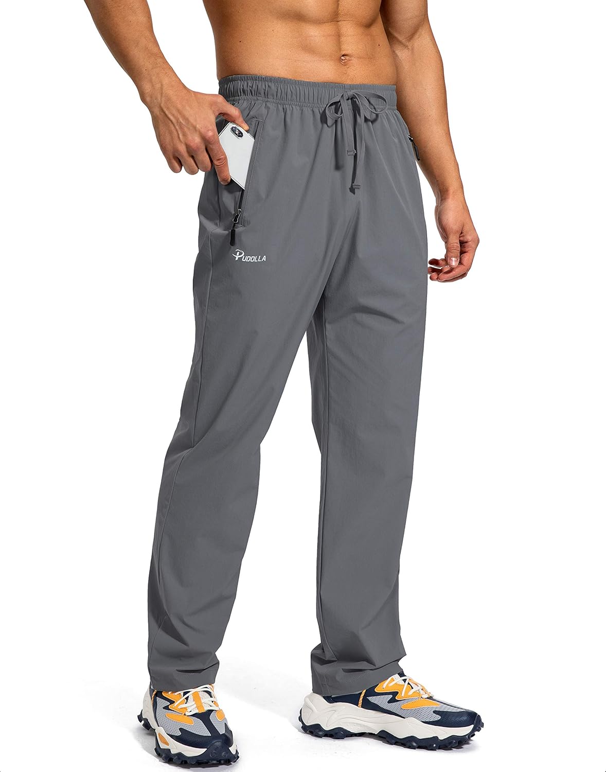 Pudolla Men's Workout Athletic Pants Elastic Waist Jogging Running Pants for Men...