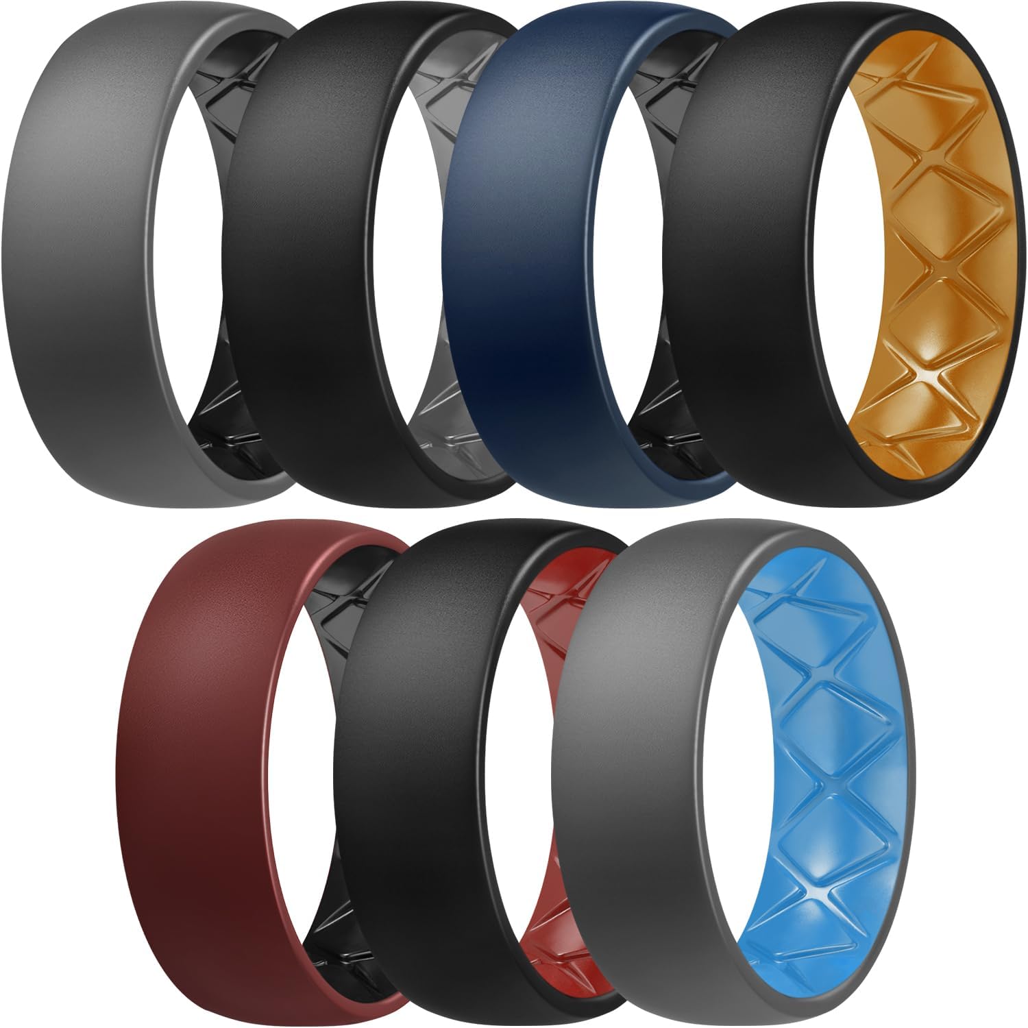 Egnaro Silicone Ring, High-Quality Silicone Wedding Bands for Men, Innovative Mu...