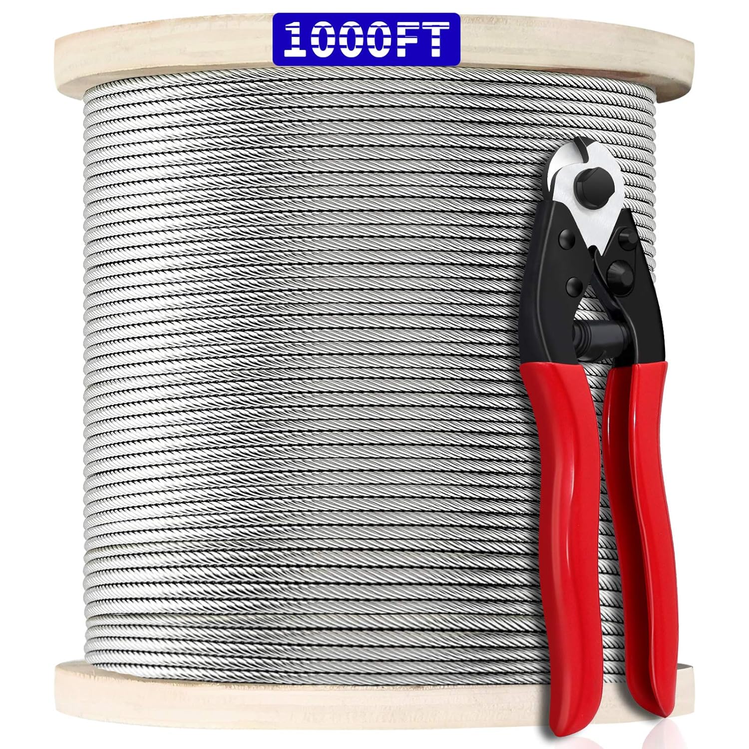 1000FT T316 Stainless Steel Cable, High-Quality Wire Rope Aircraft Cable for Dec...