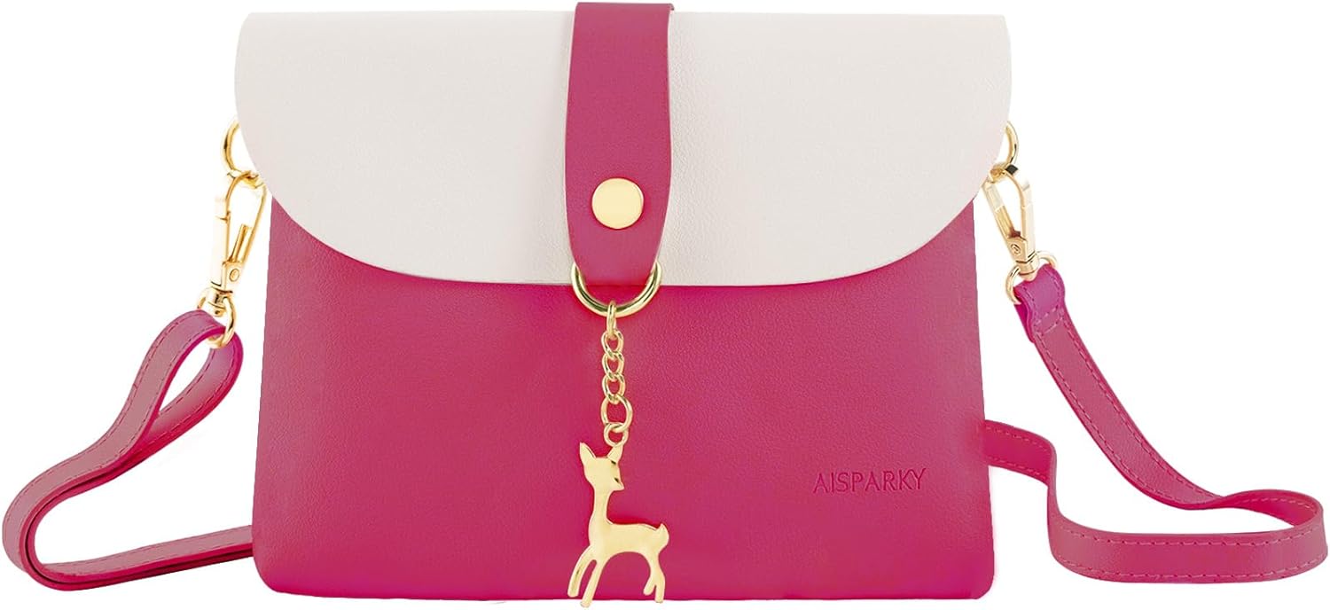 AISPARKY Small Cross Body Bag for Girls PU Leather Shoulder Handbag Cross Body P...