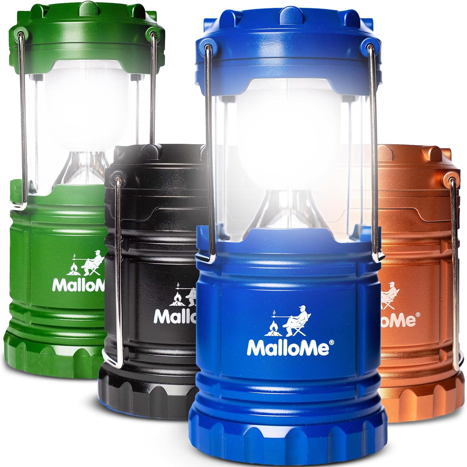MalloMe Camping Lantern Multicolor 4 Pack Lanterns for Power Outages, Camping Li...