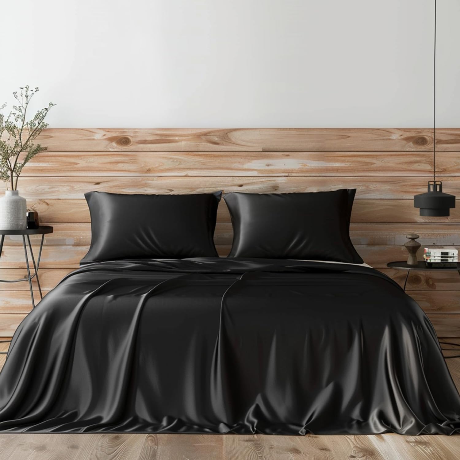 ### Best Candoury Satin Sheets, Special Bed Sheets Set with Soft and Durable Pil...