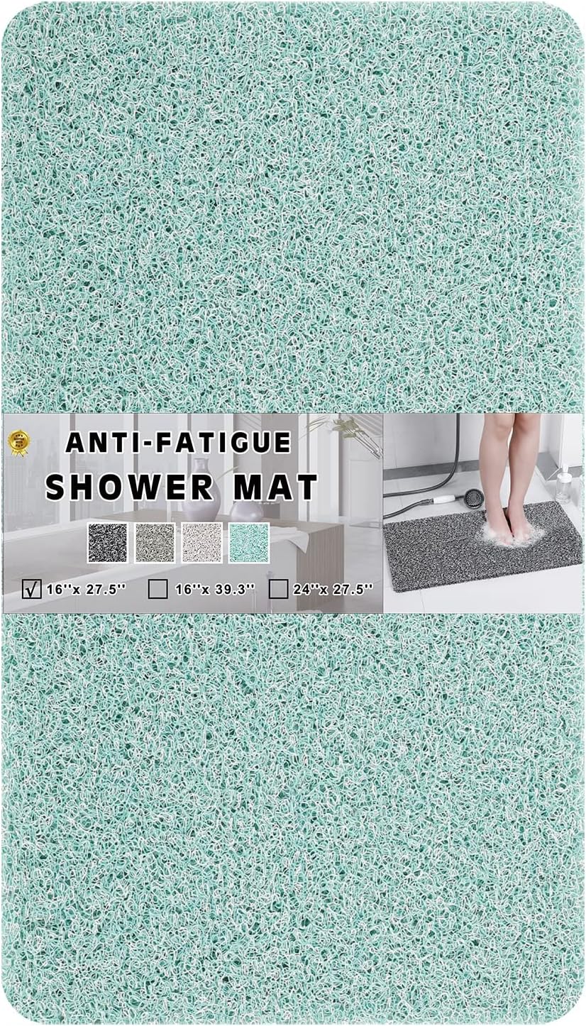 No Suction Cups Non Slip Shower Mat, Unique 0.6" Thick Foot Mat with Two Colors...