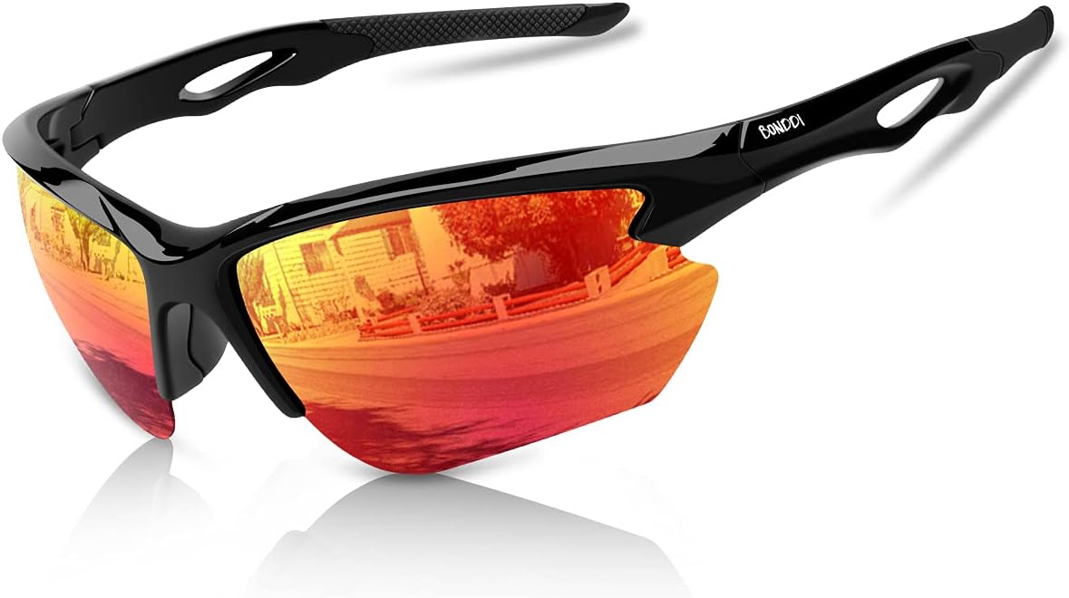 BONDDI Sunglasses Men - Polarized Sports Sun Glasses Ultra Light Unbreakable Fra...