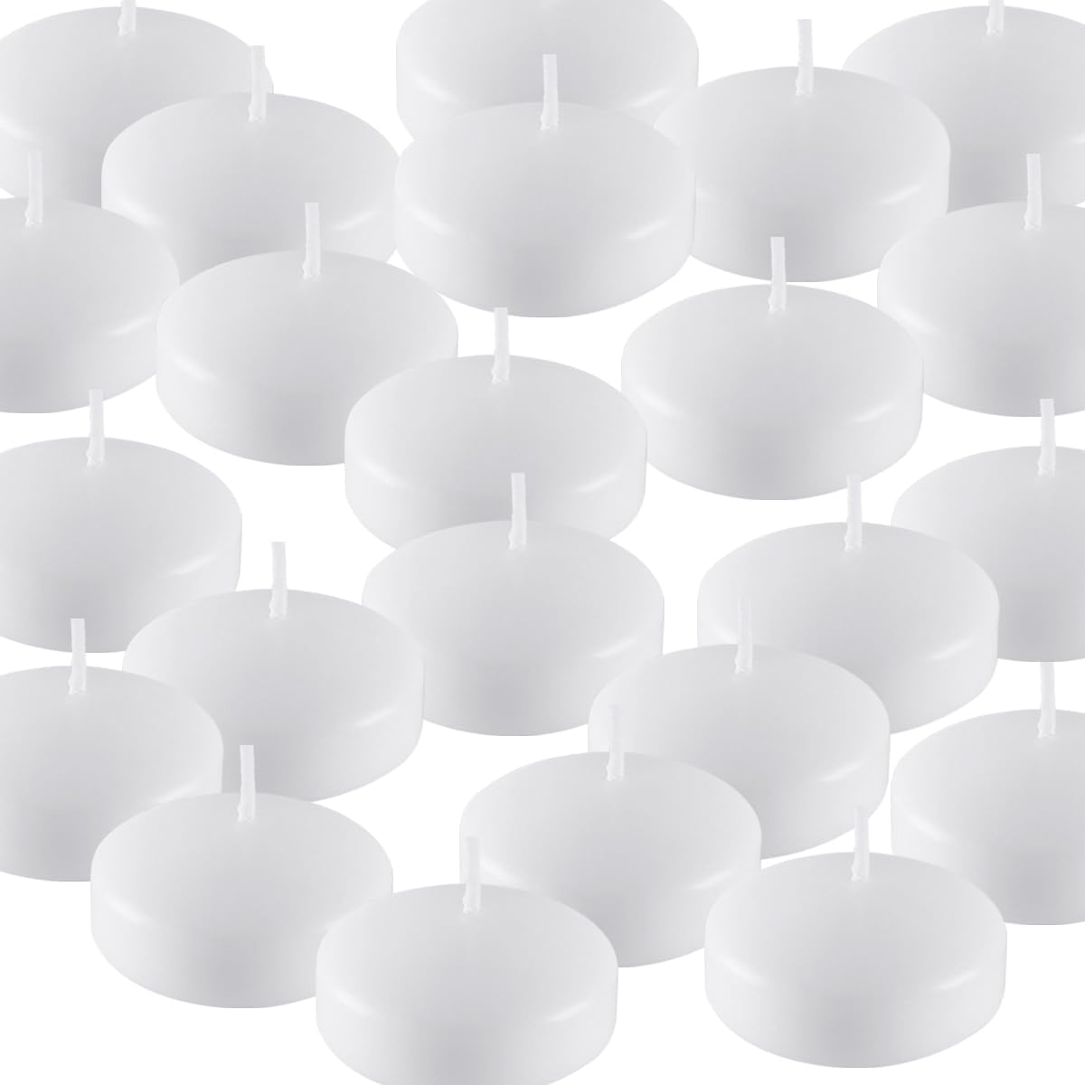 24 Bulk White Floating Candles-2 inch Unscented Tealights - for Romantic Wedding...
