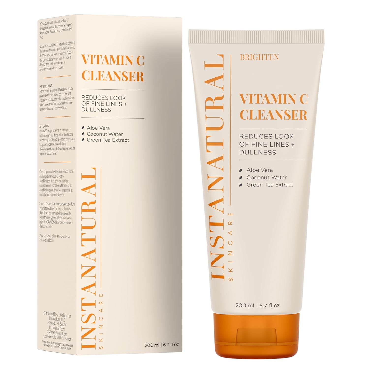 InstaNatural Vitamin C Cleanser Face Wash, Brightens and Reduces Signs of Aging,...