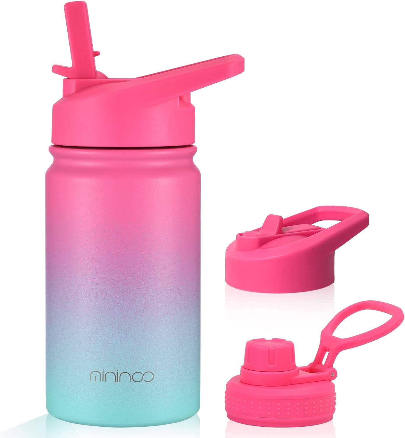 Mininoo Insulated Kids Water Bottle, 12 oz Stainless Steel Water Bottle Kids wit...