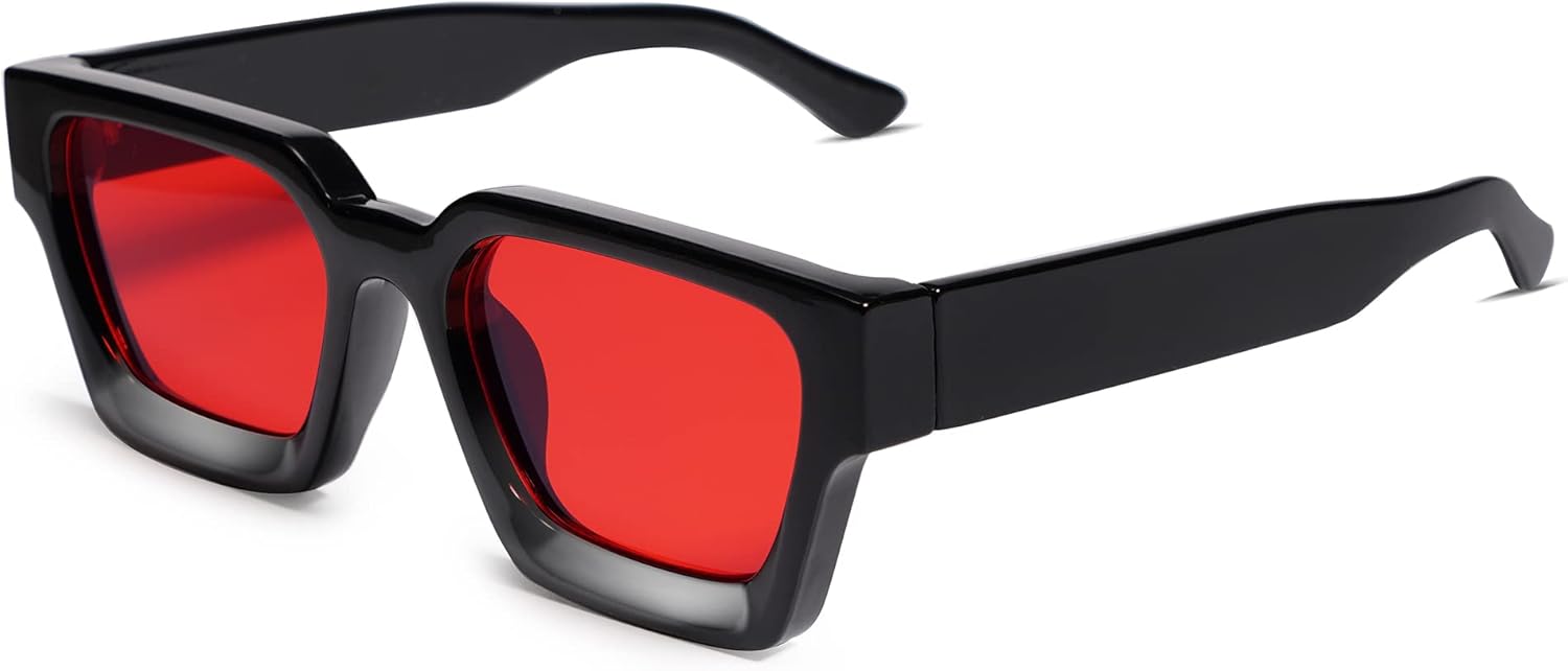 VANLINKER Thick Square Sunglasses for Men Women Retro Chunky Rectangle Shades UV...