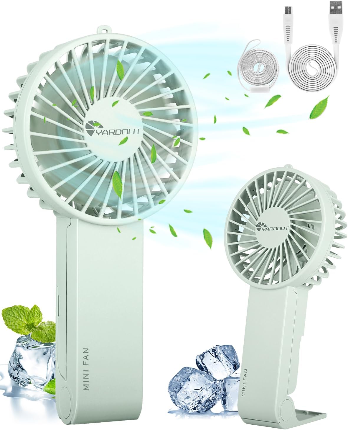 Yardout Handheld Fan, 3 Speeds Portable Fan, Powerful 3 in 1 Mini USB Travel Fan...