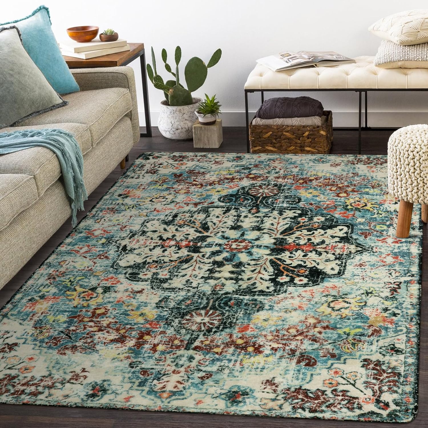 Lahome Area Rugs 9x12 Living Room Boho Washable Rugs 9x12,Large Boho Rugs for Be...