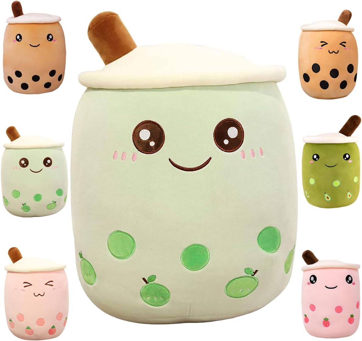 Kekeso Boba Plush Pillow Stuffed Toy Soft Lifelike Bubble Pearl Milk Tea Hugging...