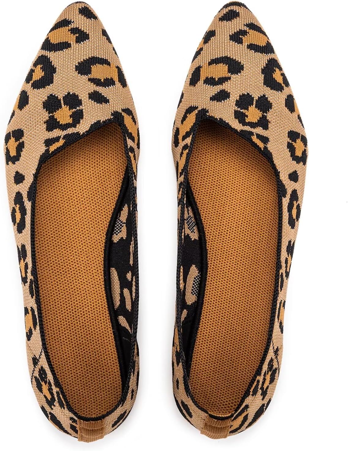 Frank Mully Womens Pointed Toe Flats Knit Dress Shoes Comfort Women Shoes Slip O...