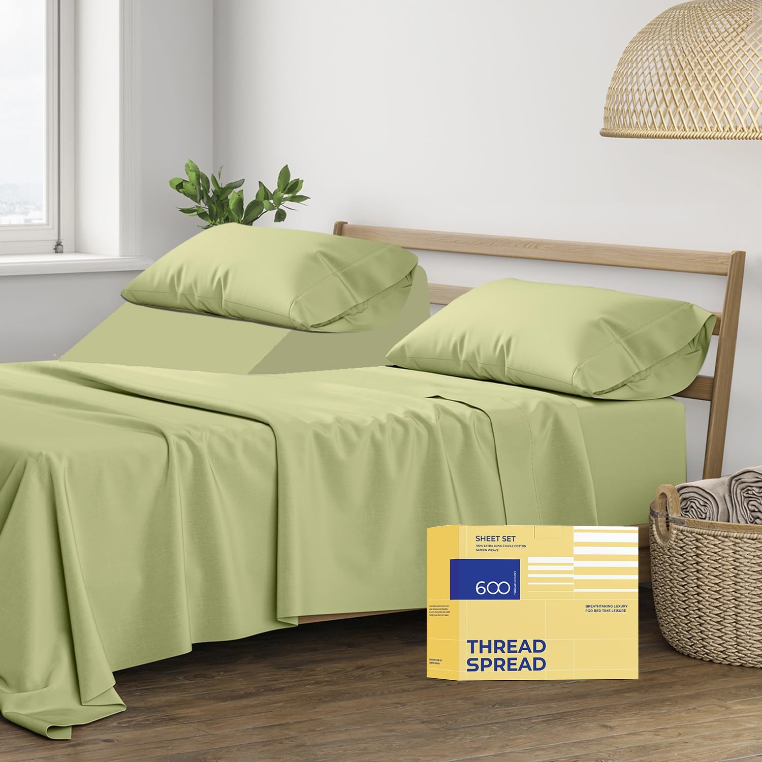 Thread Spread Sheets, Special 100% Egyptian Cotton Split King Sheets Sets, Innov...