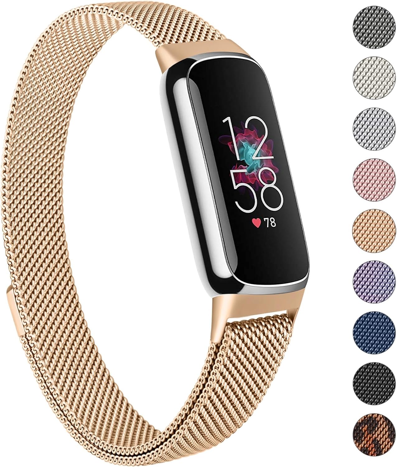 Vancle Strap Compatible with Fitbit Luxe Straps for Women Men, Stainless Steel M...