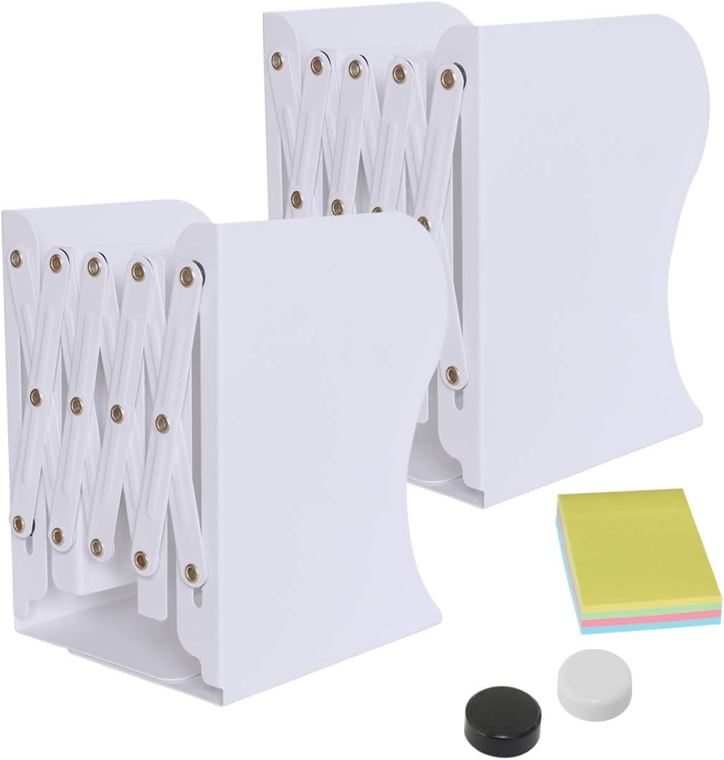 DARUITE Book Ends For Shelves Bookends Metal Heavy Duty Bookend Expandable Book...