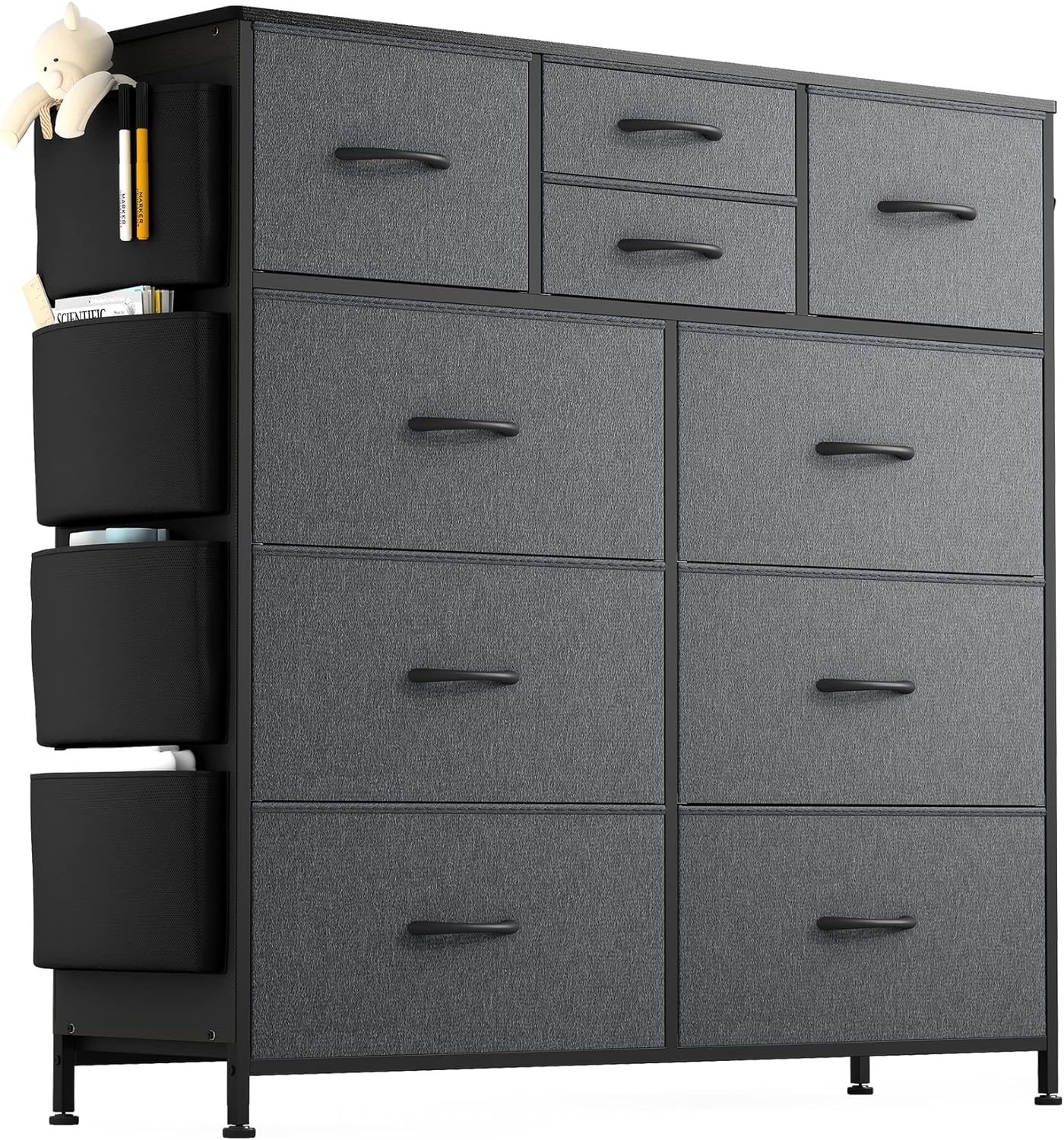 Lulive Dresser for Bedroom with 10 Drawers, Chest of Drawers Fabric Storage Towe...