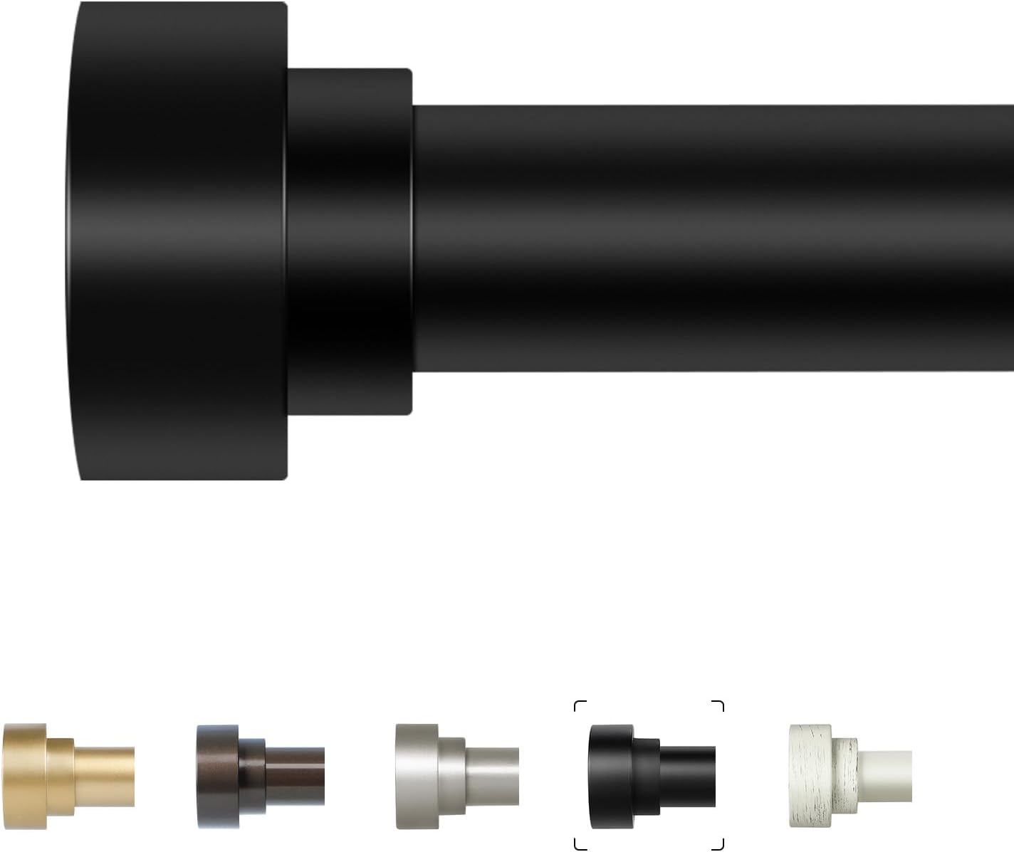 HEI! DEAR Black Curtain Rods 72 to 144 Inch(6-12FT),1 Inch Long Curtain Rod,Adju...