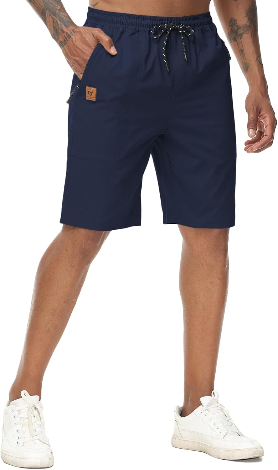 YuKaiChen Men's Shorts Classic Fit Twill Summers Casual Shorts with Zip Pockets...