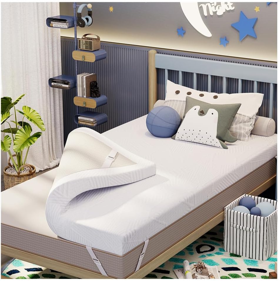 2 Inch Twin Gel Memory Foam Mattress Topper, Cooling Bed Topper with Removable C...