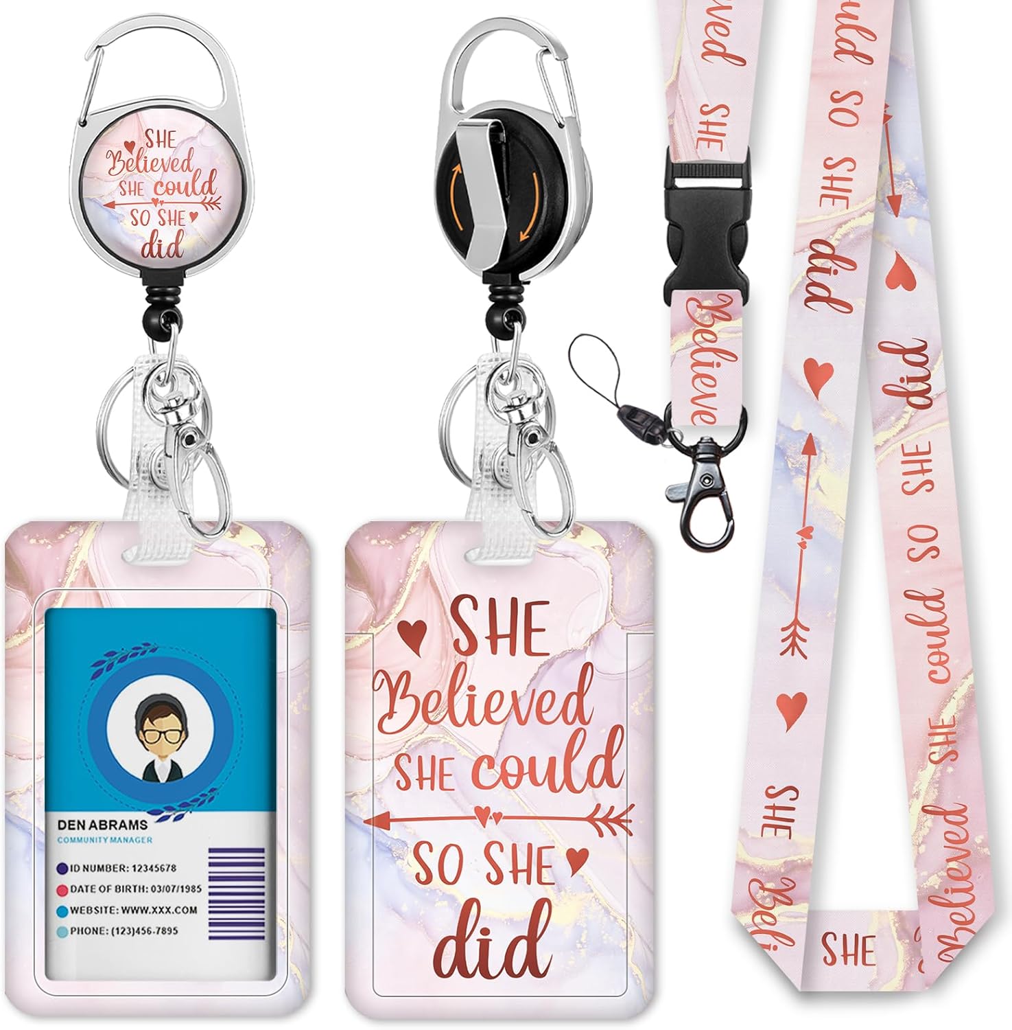 Immaturus Inspirational Quote Lanyards, Special ID Badge Holder with Retractable...