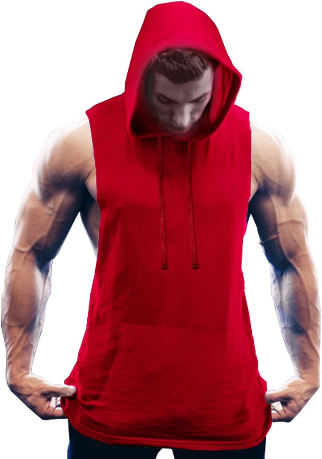 COOFANDY Men's Workout Hooded Tank Tops, Special Bodybuilding Muscle Cut Off T-S...