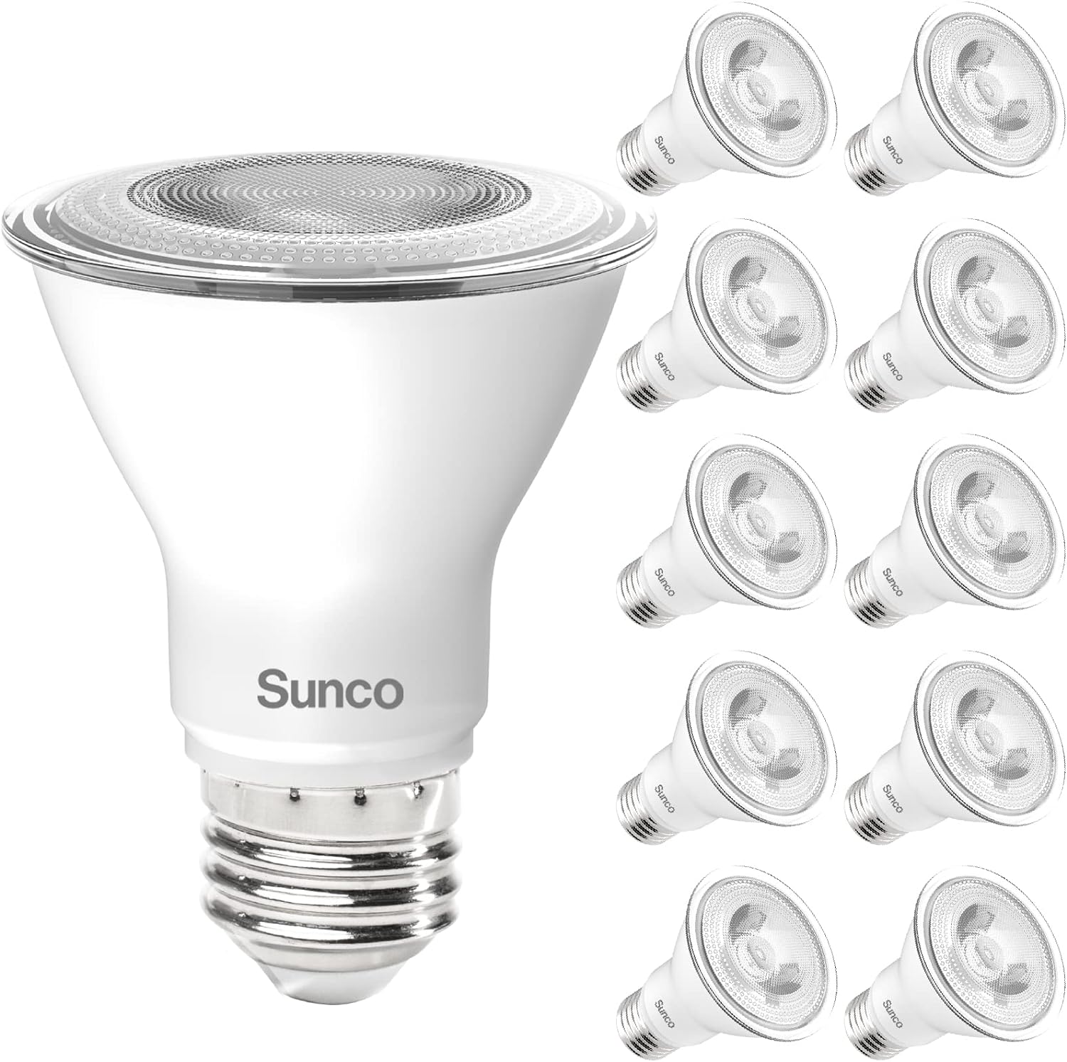 Sunco PAR20 LED Bulbs, Special LED Lights 10 Pack 50W Equivalent 7W Dimmable, In...